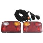 Lumini pentru remorcă 2 buc. bec clasic 12 V roșu 23x6x13 cm