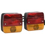 Lumini pentru remorcă 2 buc. bec clasic 12 V roșu 10,5x5x9,5 cm