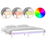 Cadru de pat cu LED, 120×200 cm, lemn masiv