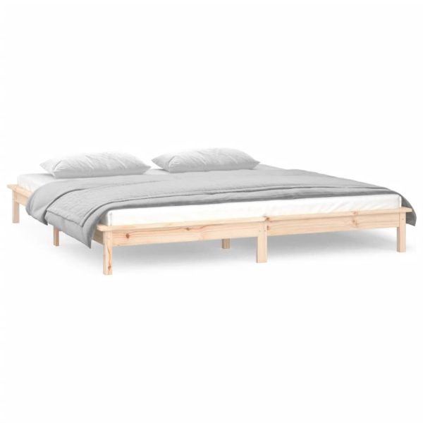 Cadru de pat cu LED, 120×200 cm, lemn masiv