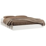 Cadru de pat Super King, alb, 180×200 cm, lemn masiv