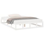 Cadru de pat King Size, alb, 150×200 cm, lemn masiv