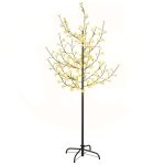 Copac cu flori de cireș, alb cald, 120 LED-uri, 150 cm