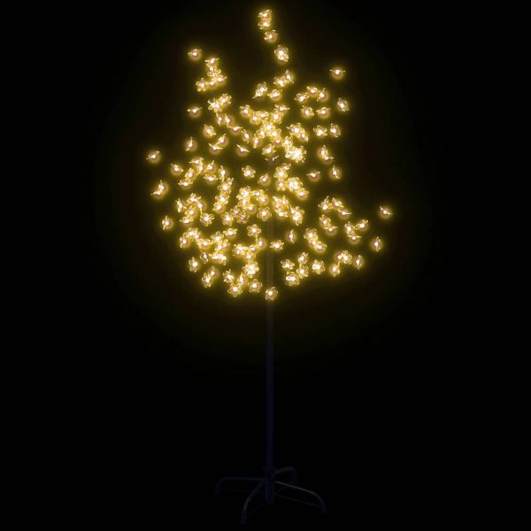 Copac cu flori de cireș, alb cald, 120 LED-uri, 150 cm