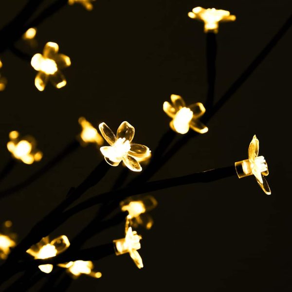 Copac cu flori de cireș, alb cald, 120 LED-uri, 150 cm