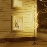 Copac cu flori de cireș cu LED, 368 LED-uri alb calde, 300 cm