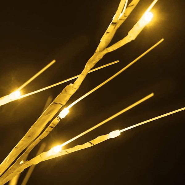 Mesteacăn cu LED, alb, 96 LED-uri alb calde, 180 cm