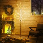 Mesteacăn cu LED, alb, 96 LED-uri alb calde, 180 cm