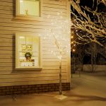 Mesteacăn cu LED, alb, 240 LED-uri alb calde, 300 cm