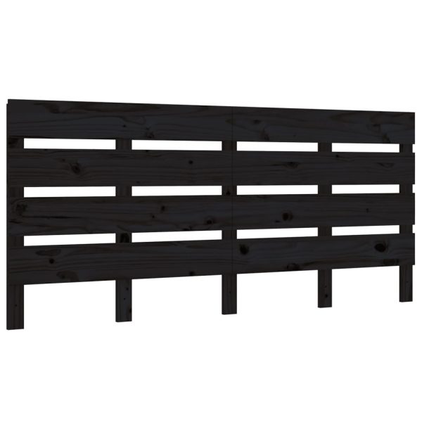 Tăblie de pat, negru, 150x3x80 cm, lemn masiv de pin