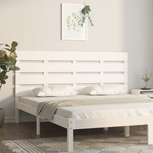Tăblie de pat, alb, 160x3x80 cm, lemn masiv de pin