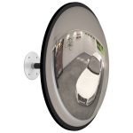 Oglindă de trafic convexă de interior, negru, Ø40 cm, acril