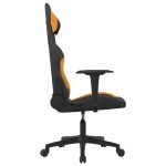Scaun de gaming cu masaj, negru și portocaliu, textil