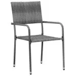 Set de mobilier de exterior, 7 piese, gri, poliratan
