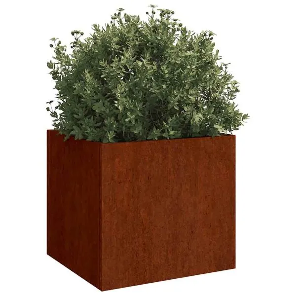 Jardiniere, 2 buc., 32x30x29 cm, oțel corten