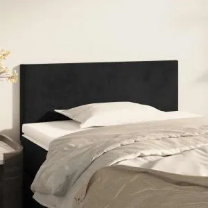 Tăblie de pat, negru, 80x5x78/88 cm, catifea