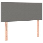 Tăblie de pat, gri închis, 90x5x78/88 cm, textil
