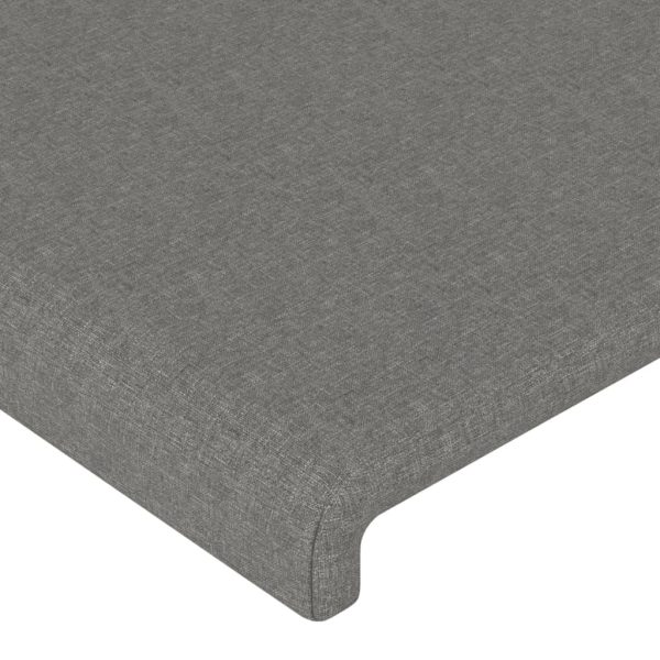 Tăblie de pat, gri închis, 90x5x78/88 cm, textil