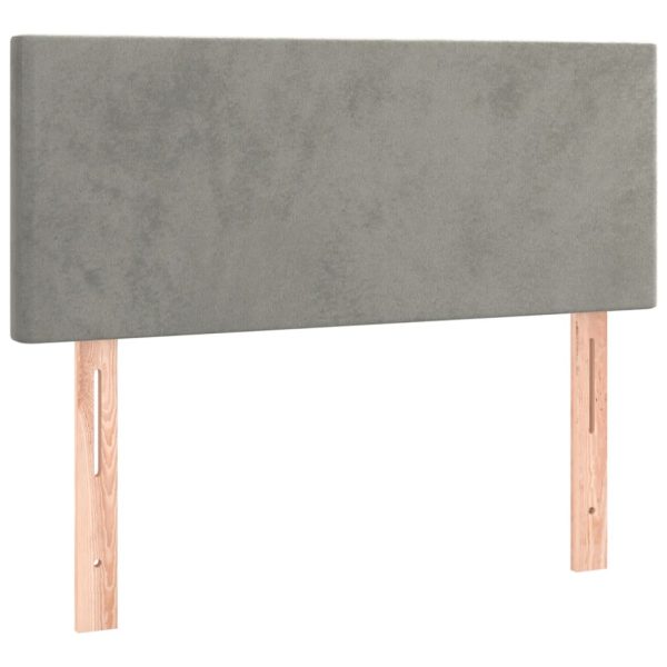 Tăblie de pat, gri deschis, 90x5x78/88 cm, catifea
