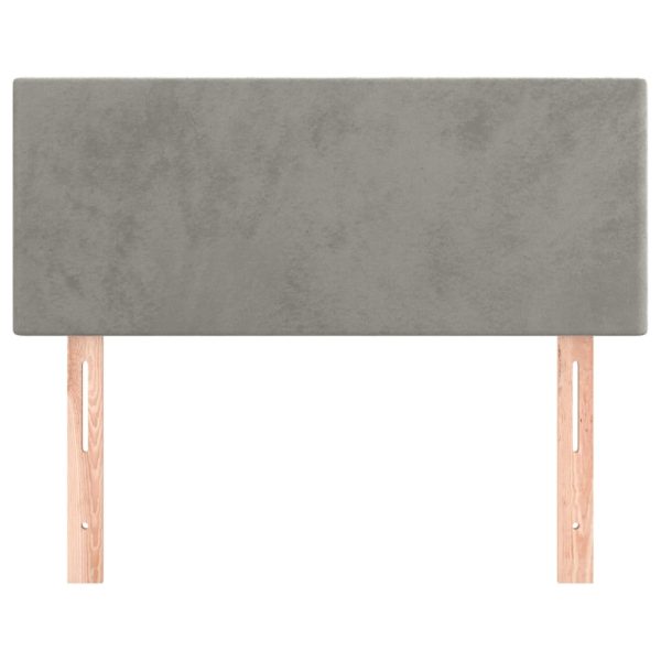 Tăblie de pat, gri deschis, 90x5x78/88 cm, catifea