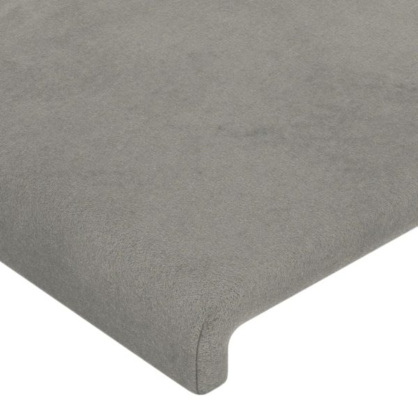 Tăblie de pat, gri deschis, 90x5x78/88 cm, catifea