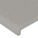 Tăblie de pat, gri deschis, 100x5x78/88 cm, textil