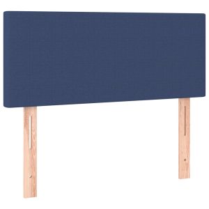 Tăblie de pat, albastru, 100x5x78/88 cm, textil