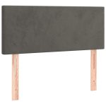 Tăblie de pat, gri închis, 100x5x78/88 cm, catifea