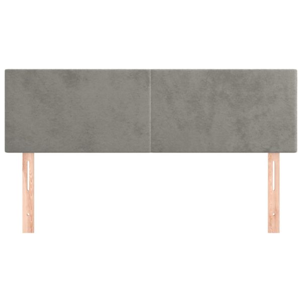 Tăblii de pat, 2 buc., gri deschis, 72x5x78/88 cm, catifea