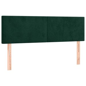 Tăblii de pat, 2 buc., verde închis, 72x5x78/88 cm, catifea