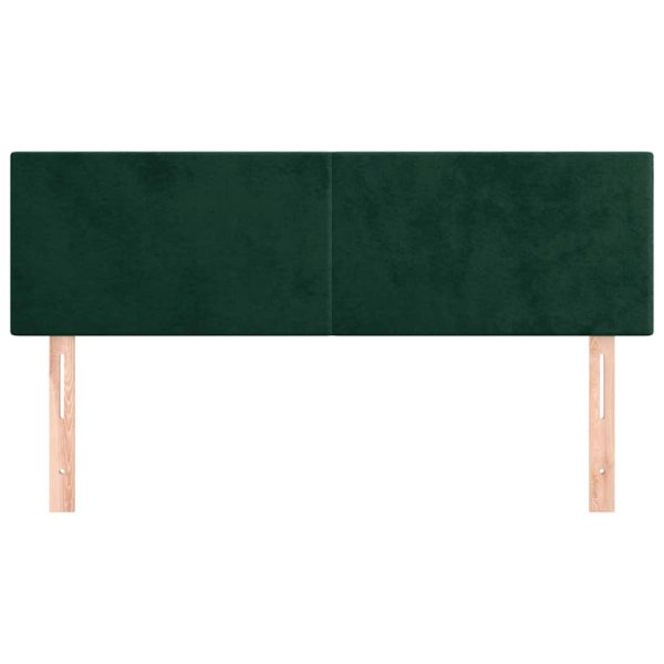 Tăblii de pat, 2 buc., verde închis, 72x5x78/88 cm, catifea
