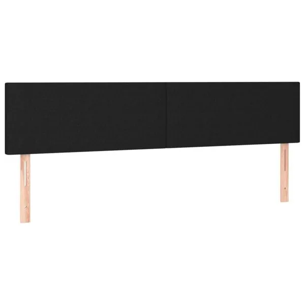 Tăblii de pat, 2 buc, negru, 80x5x78/88 cm, textil