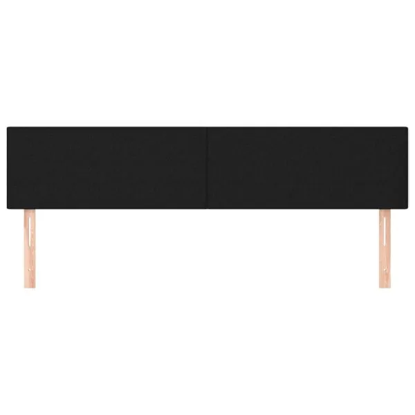 Tăblii de pat, 2 buc, negru, 80x5x78/88 cm, textil