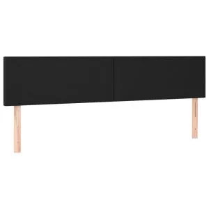 Tăblii de pat, 2 buc, negru, 80x5x78/88 cm, piele ecologică