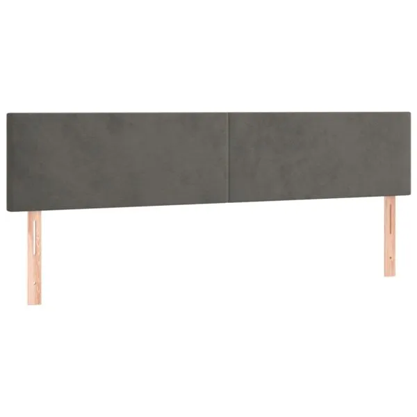 Tăblii de pat, 2 buc, gri închis, 80x5x78/88 cm, catifea