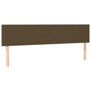 Tăblii de pat, 2 buc, maro închis, 90x5x78/88 cm, textil