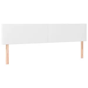 Tăblii de pat, 2 buc, alb, 90x5x78/88 cm, piele ecologică