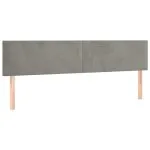 Tăblii de pat, 2 buc, gri deschis, 90x5x78/88 cm, catifea