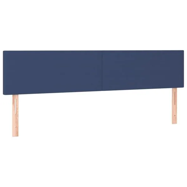 Tăblii de pat, 2 buc, albastru, 100x5x78/88 cm, textil