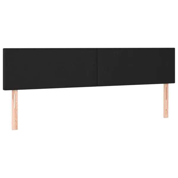 Tăblii de pat, 2 buc, negru, 100x5x78/88 cm, piele ecologică