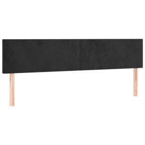 Tăblii de pat, 2 buc, negru, 100x5x78/88 cm, catifea