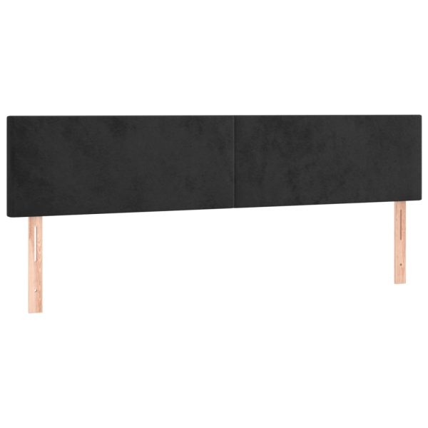 Tăblii de pat, 2 buc, negru, 100x5x78/88 cm, catifea