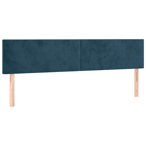 Tăblii de pat, 2 buc, albastru închis, 100x5x78/88 cm, catifea