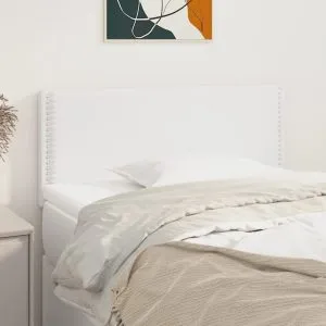 Tăblie de pat, alb, 80x5x78/88 cm, piele ecologică