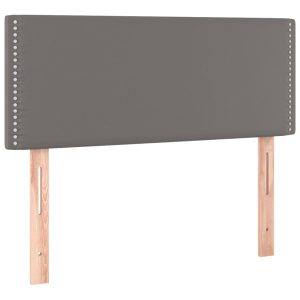 Tăblie de pat, gri, 80x5x78/88 cm, piele ecologică