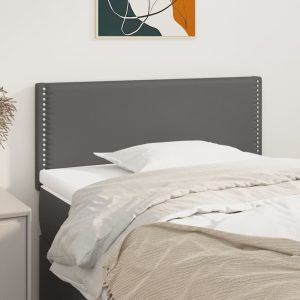 Tăblie de pat, gri, 80x5x78/88 cm, piele ecologică