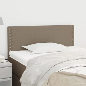Tăblie de pat, gri taupe, 90x5x78/88 cm, textil