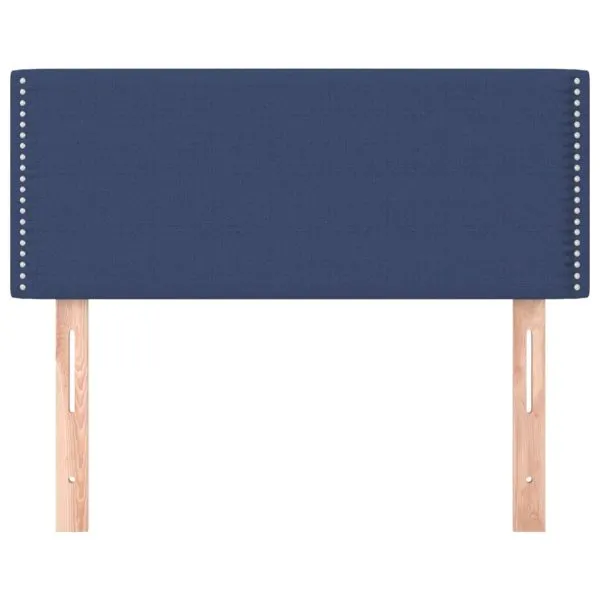 Tăblie de pat, albastru, 90x5x78/88 cm, textil
