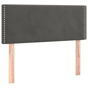 Tăblie de pat, gri închis, 90x5x78/88 cm, catifea