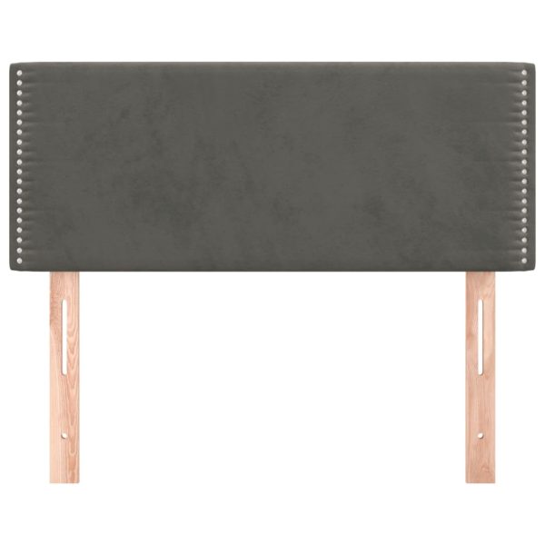 Tăblie de pat, gri închis, 100x5x78/88 cm, catifea